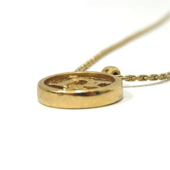 CHRISTIAN DIOR Logo Gold Brand Accessory Necklace Ladies - Picture 7 of 9